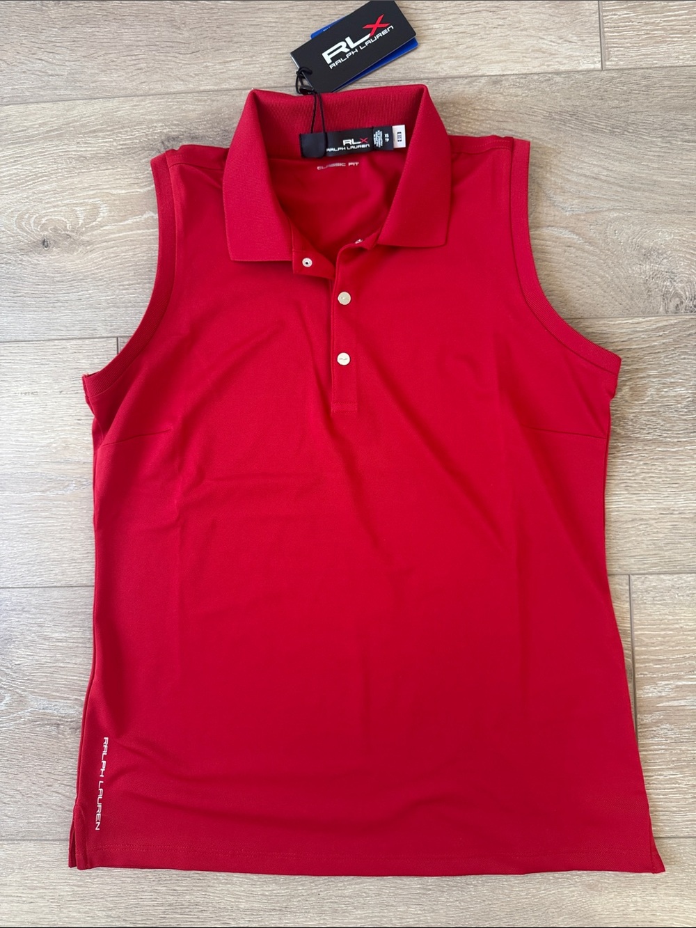 NWT RLX Ralph Lauren Sleeveless Polo Top - Red